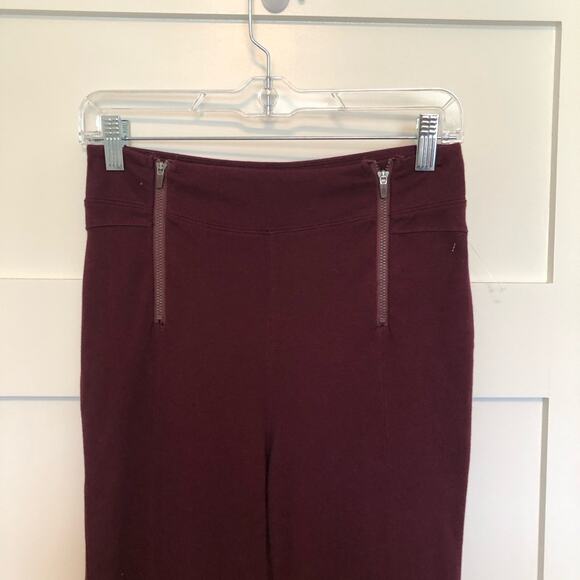 NWOT Free People Movement Burgundy Red Flared Sweatpants with Exposed Zippers - Picture 3 of 6